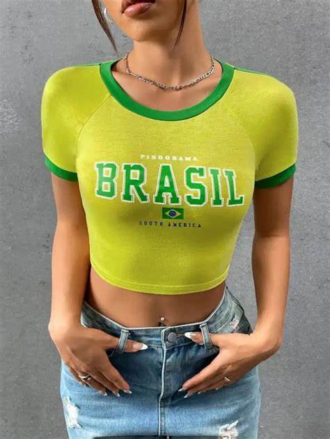 Brazil short sleeve crop top (bestseller)